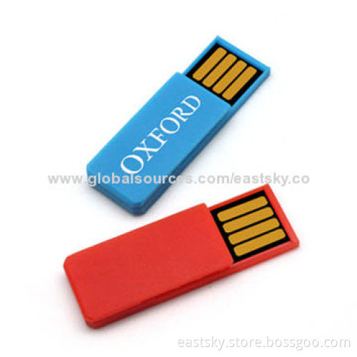 Paper clip plastic USB drive, available in various colors, 64MB to 32GB memory capacityNew